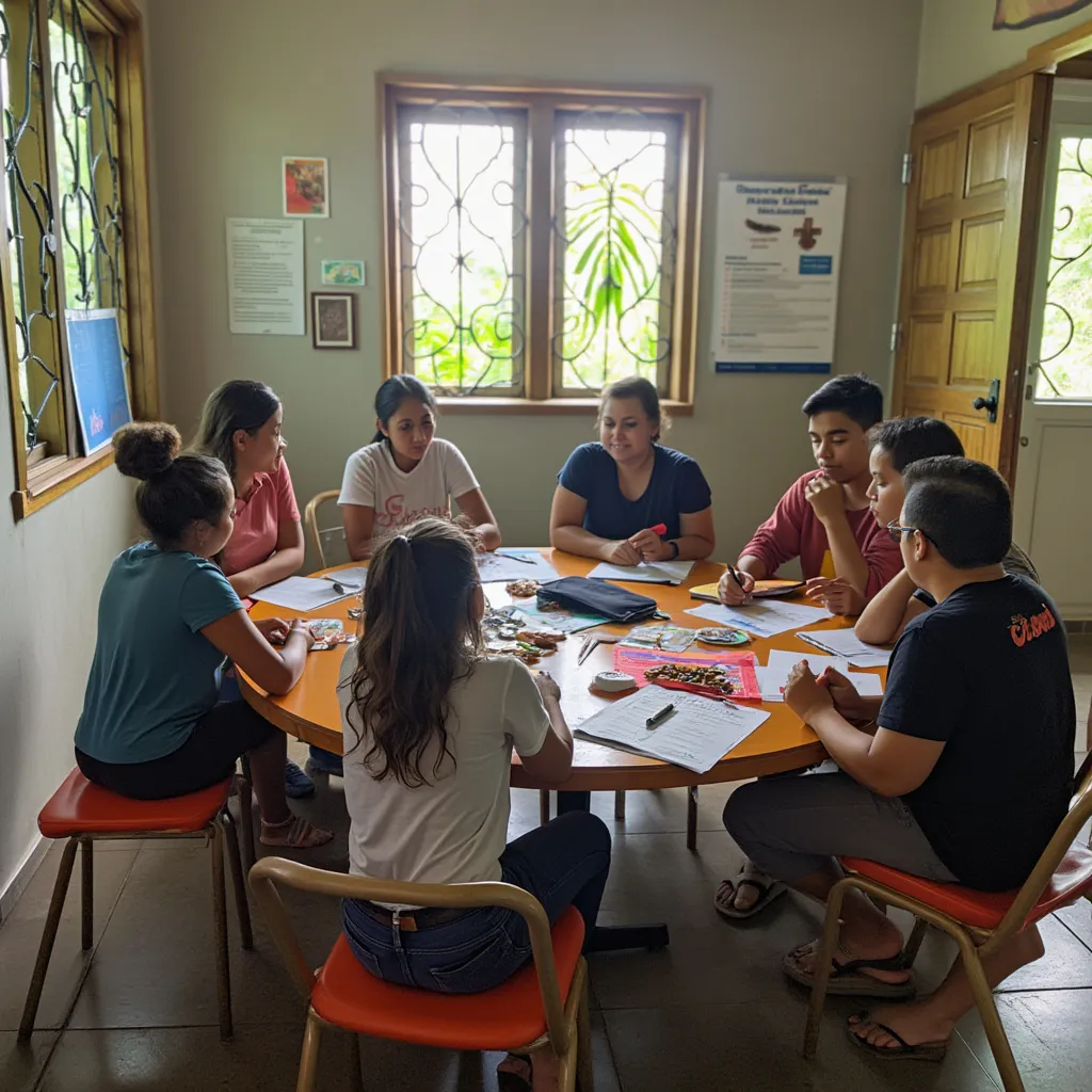 Clase interactiva con estudiantes