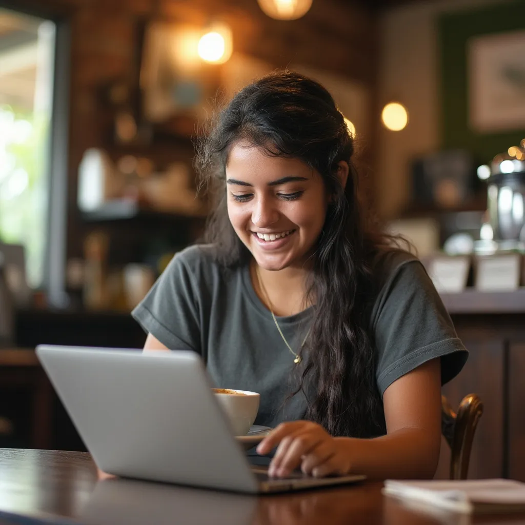 Estudiante practicando con tecnología